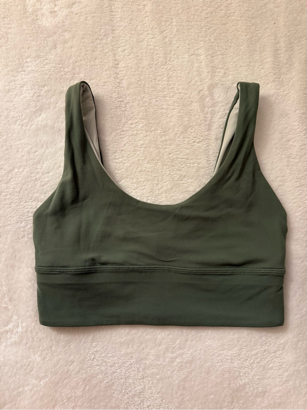 Women's Reversible Olive Scoop Neck Sports Bralette